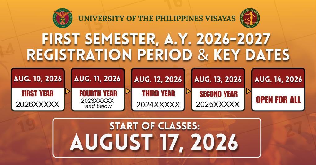 First Semester AY 2026–2027 Registration Schedule and Start of Classes
